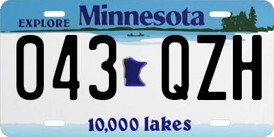 MN license plate 043QZH