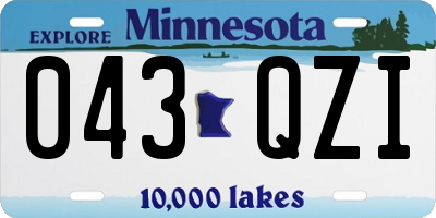 MN license plate 043QZI