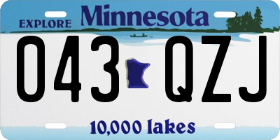 MN license plate 043QZJ