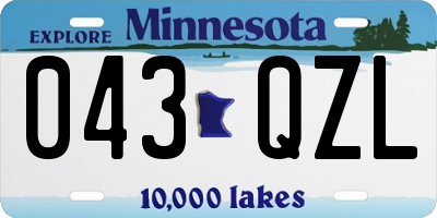 MN license plate 043QZL