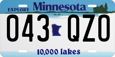 MN license plate 043QZO