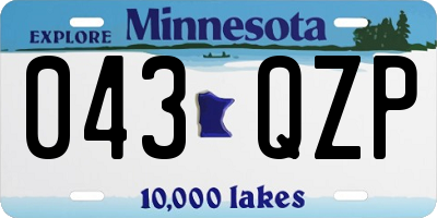 MN license plate 043QZP