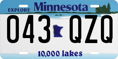 MN license plate 043QZQ