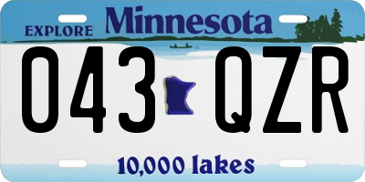 MN license plate 043QZR