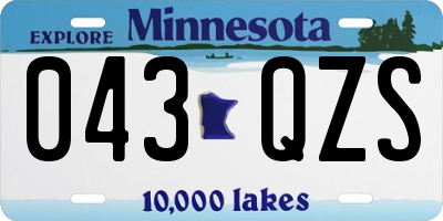 MN license plate 043QZS