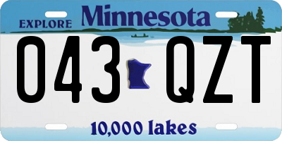 MN license plate 043QZT