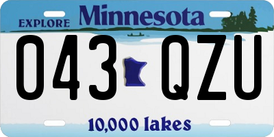 MN license plate 043QZU