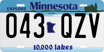 MN license plate 043QZV