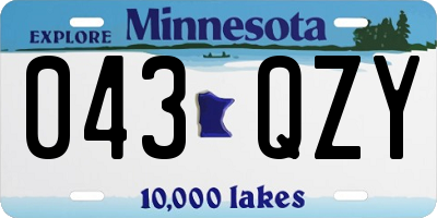 MN license plate 043QZY