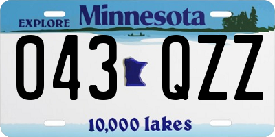 MN license plate 043QZZ