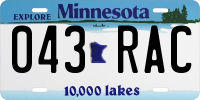 MN license plate 043RAC