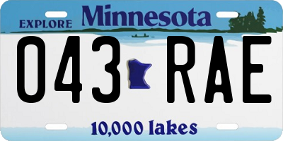 MN license plate 043RAE
