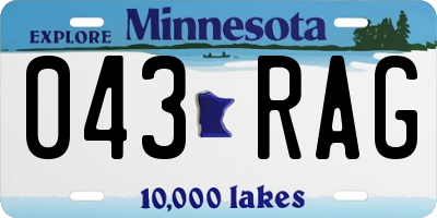 MN license plate 043RAG