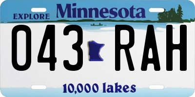 MN license plate 043RAH