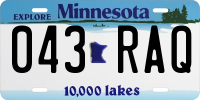 MN license plate 043RAQ