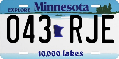 MN license plate 043RJE