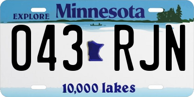 MN license plate 043RJN