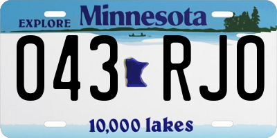 MN license plate 043RJO