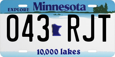 MN license plate 043RJT