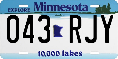 MN license plate 043RJY