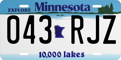 MN license plate 043RJZ