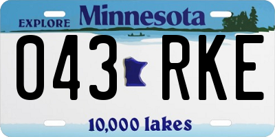 MN license plate 043RKE