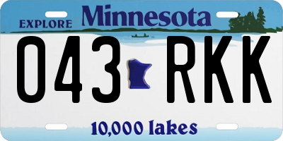 MN license plate 043RKK