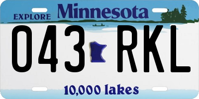MN license plate 043RKL