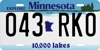 MN license plate 043RKO