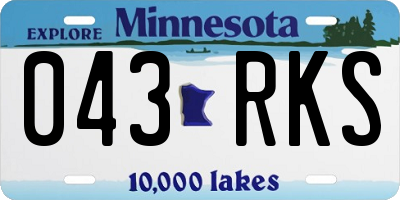 MN license plate 043RKS