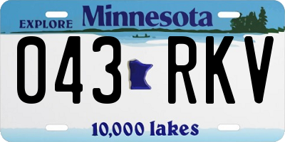 MN license plate 043RKV