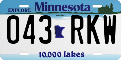 MN license plate 043RKW