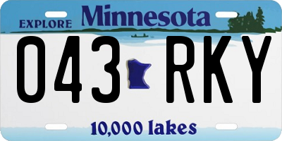 MN license plate 043RKY