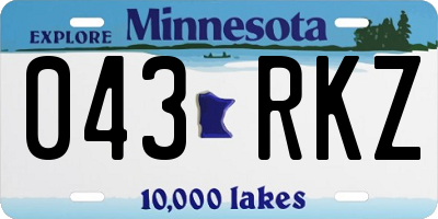 MN license plate 043RKZ