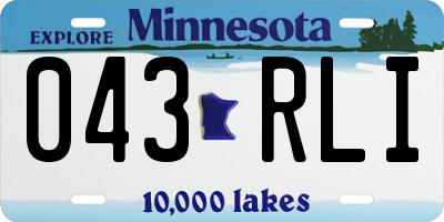 MN license plate 043RLI