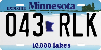 MN license plate 043RLK