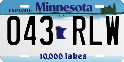 MN license plate 043RLW