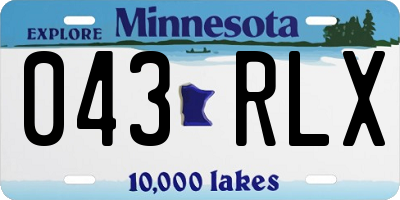 MN license plate 043RLX