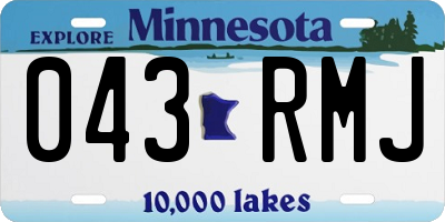 MN license plate 043RMJ