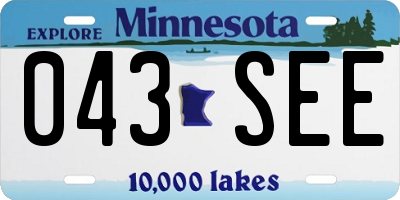 MN license plate 043SEE