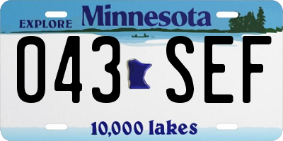MN license plate 043SEF