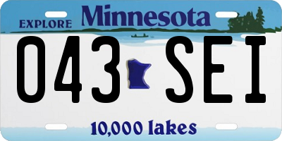 MN license plate 043SEI