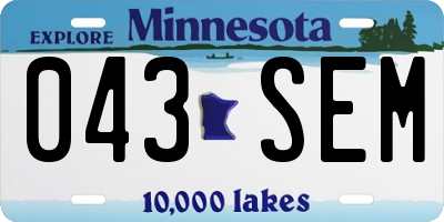 MN license plate 043SEM