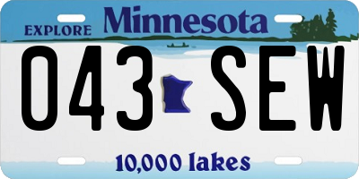 MN license plate 043SEW