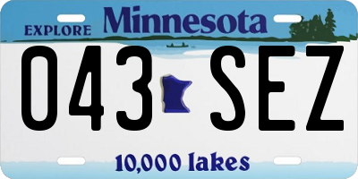 MN license plate 043SEZ