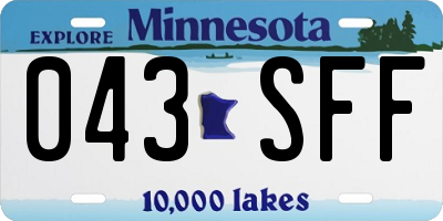 MN license plate 043SFF
