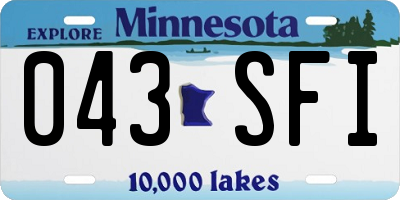 MN license plate 043SFI