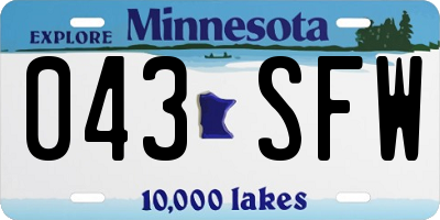 MN license plate 043SFW