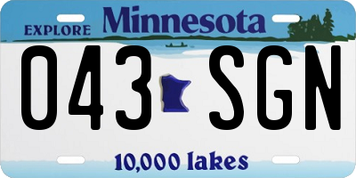 MN license plate 043SGN