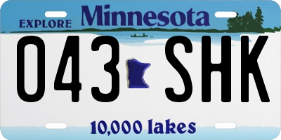 MN license plate 043SHK